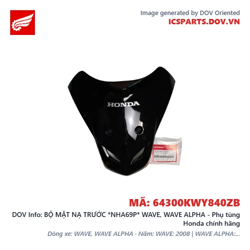 BỘ MẶT NẠ TRƯỚC *NHA69P* WAVE, WAVE ALPHA - Phụ tùng Honda chính hãng