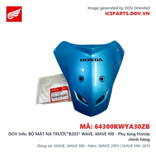 BỘ MẶT NẠ TRƯỚC*B203* WAVE, WAVE 100 - Phụ tùng Honda chính hãng