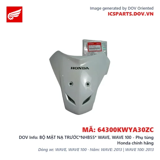 BỘ MẶT NẠ TRƯỚC*NHB55* WAVE, WAVE 100 - Phụ tùng Honda chính hãng