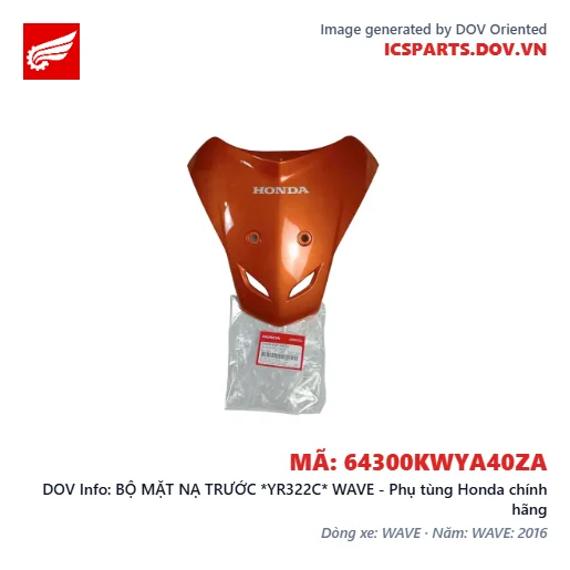 BỘ MẶT NẠ TRƯỚC *YR322C* WAVE - Phụ tùng Honda chính hãng