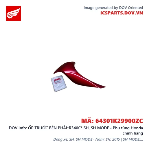 ỐP TRƯỚC BÊN PHẢI*R340C* SH, SH MODE - Phụ tùng Honda chính hãng