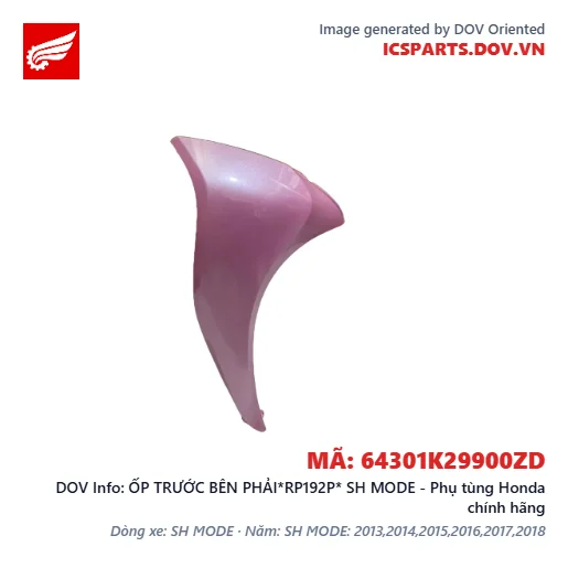ỐP TRƯỚC BÊN PHẢI*RP192P* SH MODE - Phụ tùng Honda chính hãng