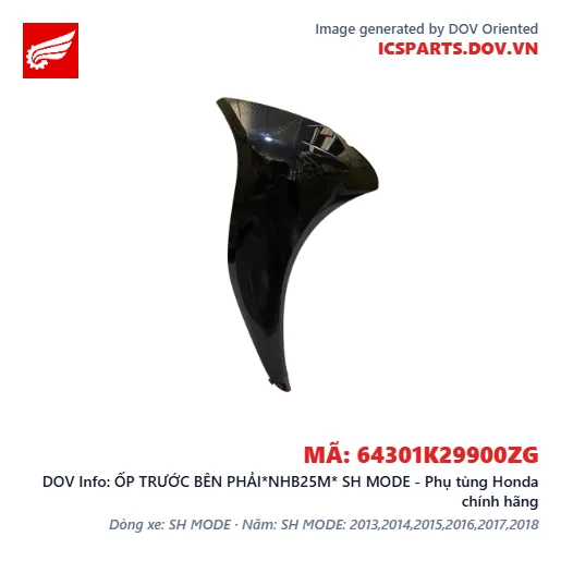ỐP TRƯỚC BÊN PHẢI*NHB25M* SH MODE - Phụ tùng Honda chính hãng