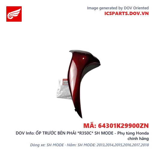 ỐP TRƯỚC BÊN PHẢI *R350C* SH MODE - Phụ tùng Honda chính hãng