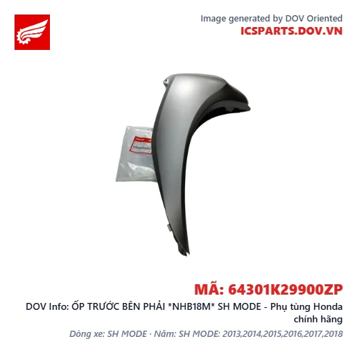ỐP TRƯỚC BÊN PHẢI *NHB18M* SH MODE - Phụ tùng Honda chính hãng