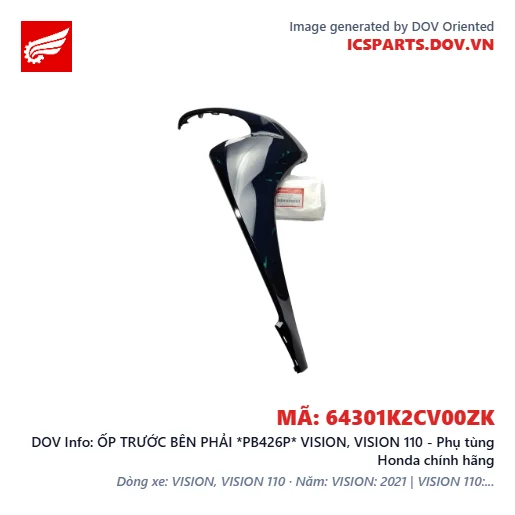 ỐP TRƯỚC BÊN PHẢI *PB426P* VISION, VISION 110 - Phụ tùng Honda chính hãng