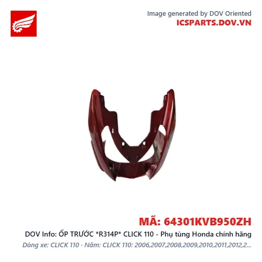 ỐP TRƯỚC *R314P* CLICK 110 - Phụ tùng Honda chính hãng