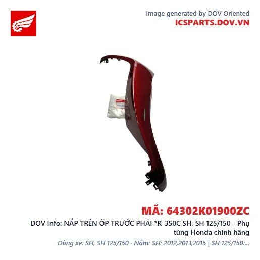 NẮP TRÊN ỐP TRƯỚC PHẢI *R-350C SH, SH 125/150 - Phụ tùng Honda chính hãng