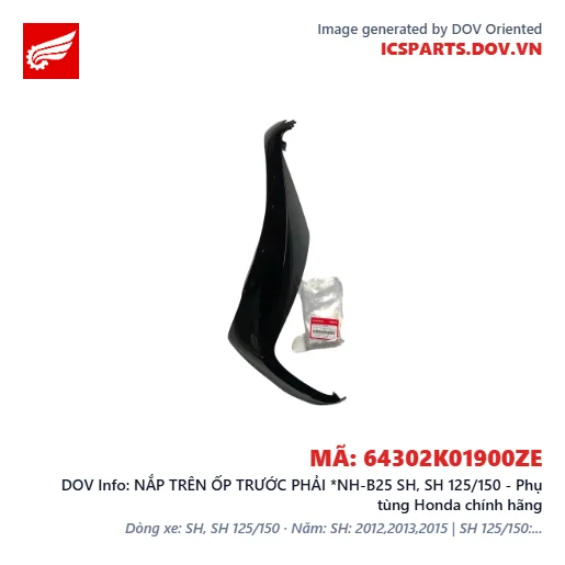 NẮP TRÊN ỐP TRƯỚC PHẢI *NH-B25 SH, SH 125/150 - Phụ tùng Honda chính hãng