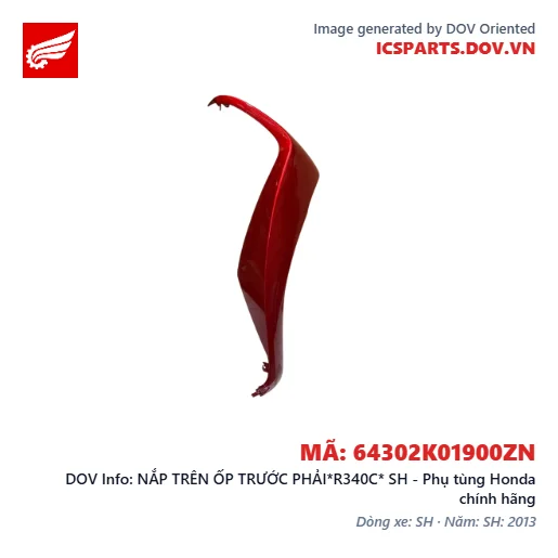 NẮP TRÊN ỐP TRƯỚC PHẢI*R340C* SH - Phụ tùng Honda chính hãng