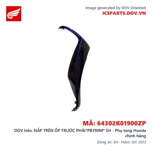 NẮP TRÊN ỐP TRƯỚC PHẢI*PB390M* SH - Phụ tùng Honda chính hãng