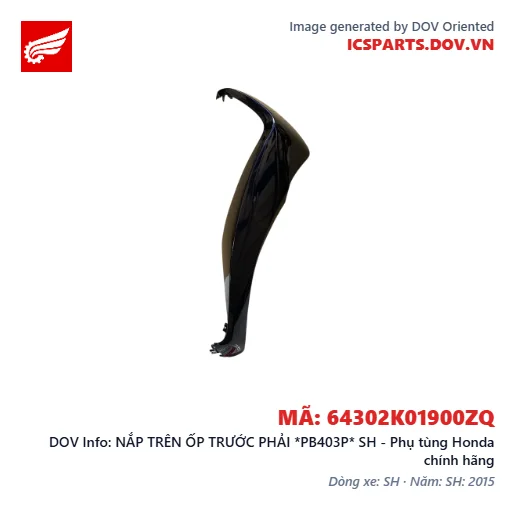 NẮP TRÊN ỐP TRƯỚC PHẢI *PB403P* SH - Phụ tùng Honda chính hãng