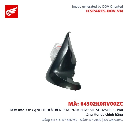 ỐP CẠNH TRƯỚC BÊN PHẢI *NHC26M* SH, SH 125/150 - Phụ tùng Honda chính hãng
