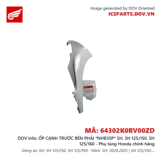 ỐP CẠNH TRƯỚC BÊN PHẢI *NHB35P* SH, SH 125/150, SH 125/160 - Phụ tùng Honda chính hãng