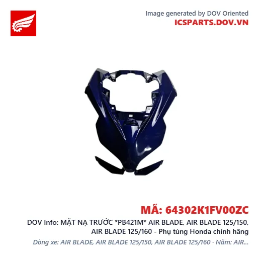 MẶT NẠ TRƯỚC *PB421M* AIR BLADE, AIR BLADE 125/150, AIR BLADE 125/160 - Phụ tùng Honda chính hãng