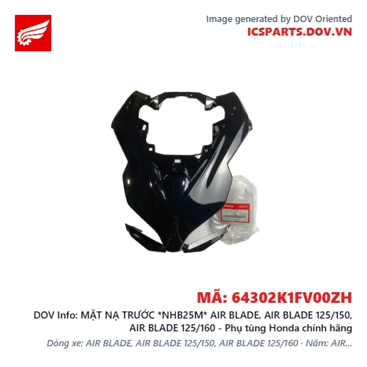 MẶT NẠ TRƯỚC *NHB25M* AIR BLADE, AIR BLADE 125/150, AIR BLADE 125/160 - Phụ tùng Honda chính hãng