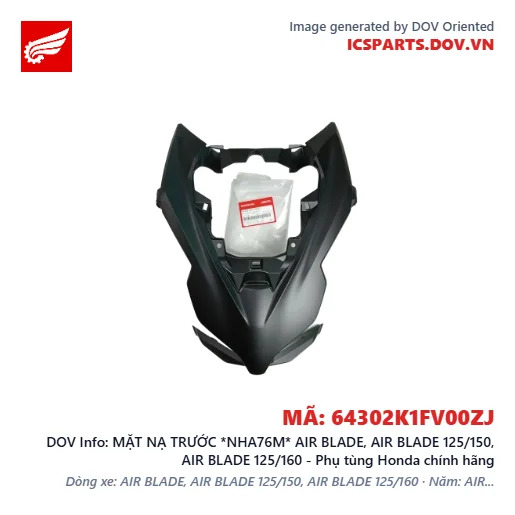 MẶT NẠ TRƯỚC *NHA76M* AIR BLADE, AIR BLADE 125/150, AIR BLADE 125/160 - Phụ tùng Honda chính hãng