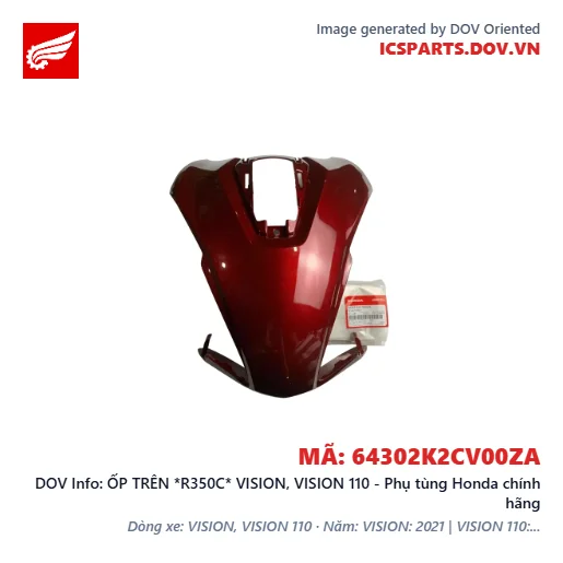 ỐP TRÊN *R350C* VISION, VISION 110 - Phụ tùng Honda chính hãng