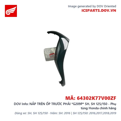 NẮP TRÊN ỐP TRƯỚC PHẢI *G209P* SH, SH 125/150 - Phụ tùng Honda chính hãng