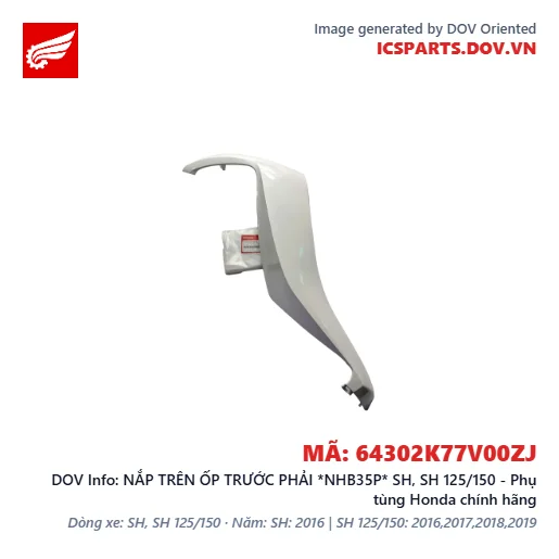 NẮP TRÊN ỐP TRƯỚC PHẢI *NHB35P* SH, SH 125/150 - Phụ tùng Honda chính hãng