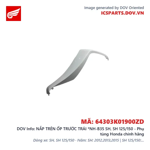 NẮP TRÊN ỐP TRƯỚC TRÁI *NH-B35 SH, SH 125/150 - Phụ tùng Honda chính hãng