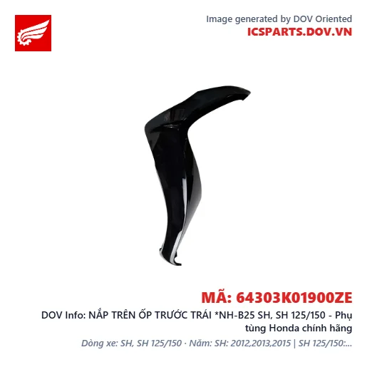 NẮP TRÊN ỐP TRƯỚC TRÁI *NH-B25 SH, SH 125/150 - Phụ tùng Honda chính hãng