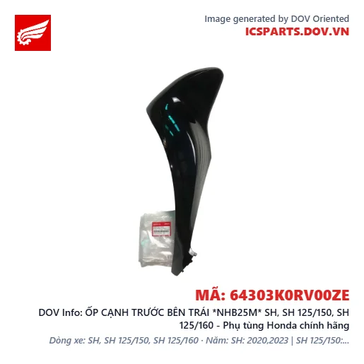 ỐP CẠNH TRƯỚC BÊN TRÁI *NHB25M* SH, SH 125/150, SH 125/160 - Phụ tùng Honda chính hãng