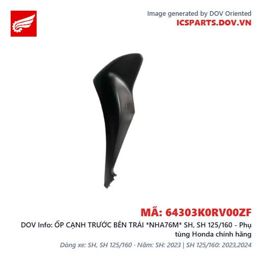 ỐP CẠNH TRƯỚC BÊN TRÁI *NHA76M* SH, SH 125/160 - Phụ tùng Honda chính hãng