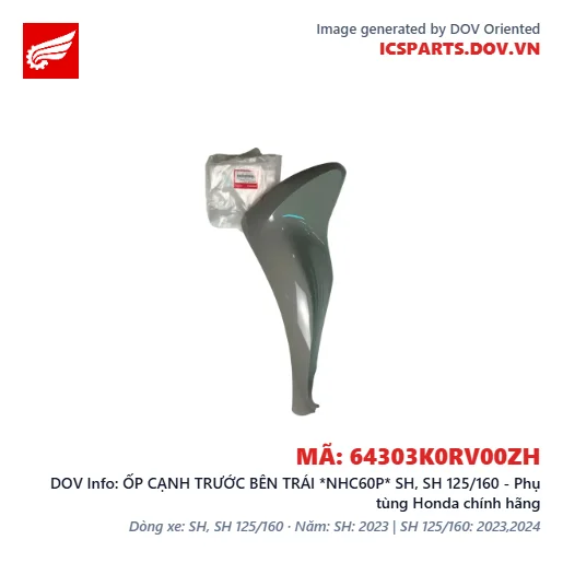 ỐP CẠNH TRƯỚC BÊN TRÁI *NHC60P* SH, SH 125/160 - Phụ tùng Honda chính hãng