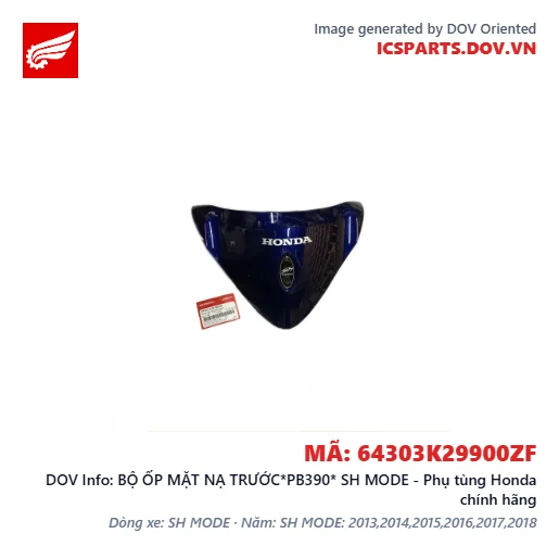 BỘ ỐP MẶT NẠ TRƯỚC*PB390* SH MODE - Phụ tùng Honda chính hãng