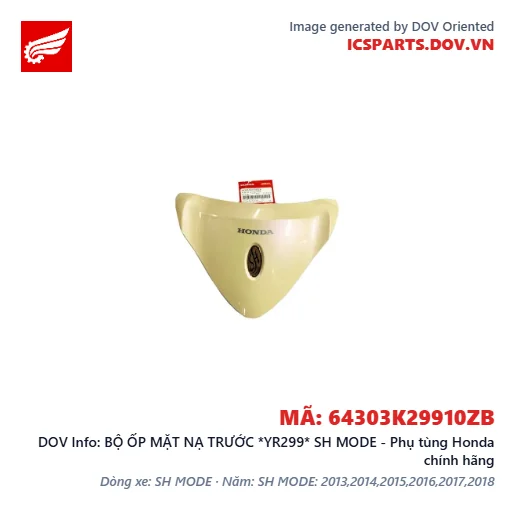 BỘ ỐP MẶT NẠ TRƯỚC *YR299* SH MODE - Phụ tùng Honda chính hãng
