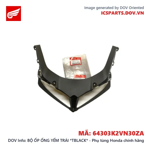 BỘ ỐP ỐNG YẾM TRÁI *TBLACK* - Phụ tùng Honda chính hãng
