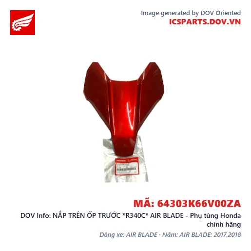 NẮP TRÊN ỐP TRƯỚC *R340C* AIR BLADE - Phụ tùng Honda chính hãng