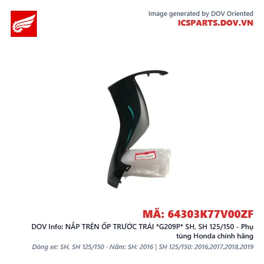 NẮP TRÊN ỐP TRƯỚC TRÁI *G209P* SH, SH 125/150 - Phụ tùng Honda chính hãng