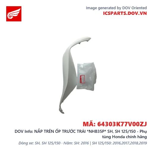 NẮP TRÊN ỐP TRƯỚC TRÁI *NHB35P* SH, SH 125/150 - Phụ tùng Honda chính hãng