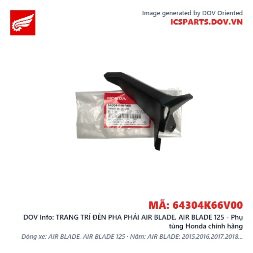 TRANG TRÍ ĐÈN PHA PHẢI AIR BLADE, AIR BLADE 125 - Phụ tùng Honda chính hãng