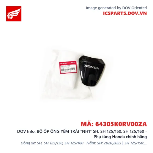 BỘ ỐP ỐNG YẾM TRÁI *NH1* SH, SH 125/150, SH 125/160 - Phụ tùng Honda chính hãng