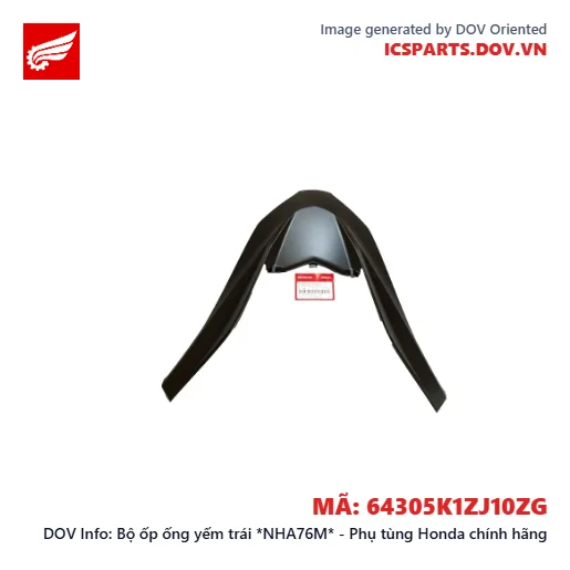 Bộ ốp ống yếm trái *NHA76M* - Phụ tùng Honda chính hãng