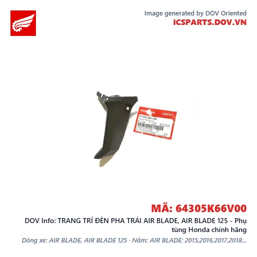 TRANG TRÍ ĐÈN PHA TRÁI AIR BLADE, AIR BLADE 125 - Phụ tùng Honda chính hãng