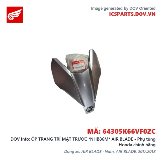 ỐP TRANG TRÍ MẶT TRƯỚC *NHB86M* AIR BLADE - Phụ tùng Honda chính hãng
