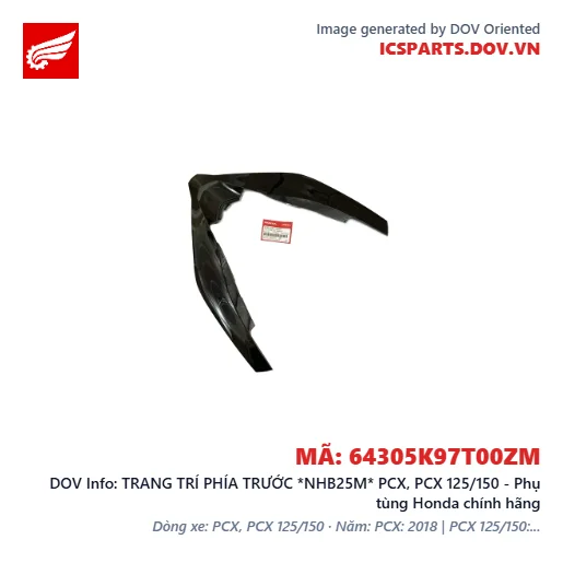 TRANG TRÍ PHÍA TRƯỚC *NHB25M* PCX, PCX 125/150 - Phụ tùng Honda chính hãng