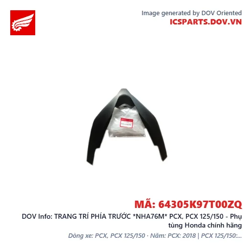 TRANG TRÍ PHÍA TRƯỚC *NHA76M* PCX, PCX 125/150 - Phụ tùng Honda chính hãng