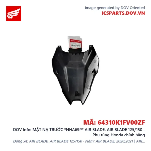 MẶT NẠ TRƯỚC *NHA69P* AIR BLADE, AIR BLADE 125/150 - Phụ tùng Honda chính hãng
