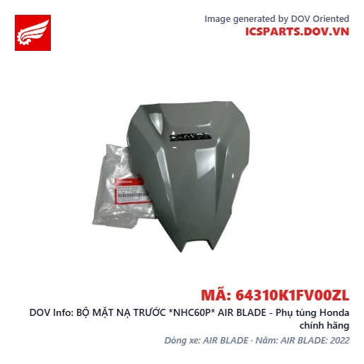 BỘ MẶT NẠ TRƯỚC *NHC60P* AIR BLADE - Phụ tùng Honda chính hãng
