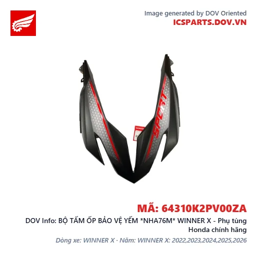 BỘ TẤM ỐP BẢO VỆ YẾM *NHA76M* WINNER X - Phụ tùng Honda chính hãng