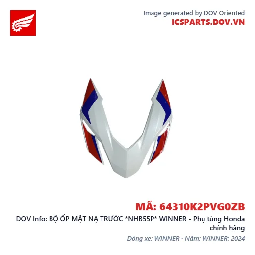 BỘ ỐP MẶT NẠ TRƯỚC *NHB55P* WINNER - Phụ tùng Honda chính hãng