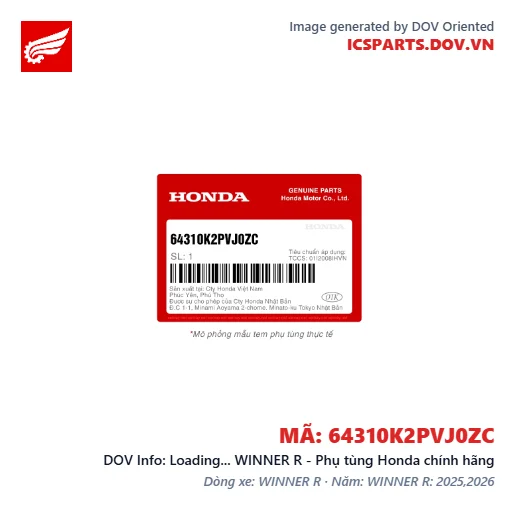 Loading... WINNER R - Phụ tùng Honda chính hãng