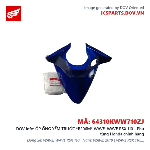 ỐP ỐNG YẾM TRƯỚC *B206M* WAVE, WAVE RSX 110 - Phụ tùng Honda chính hãng