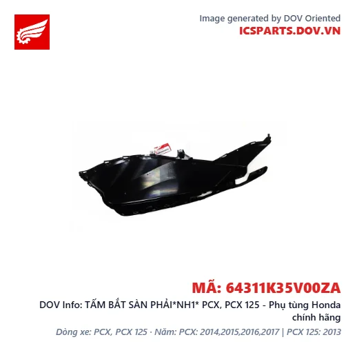TẤM BẮT SÀN PHẢI*NH1* PCX, PCX 125 - Phụ tùng Honda chính hãng