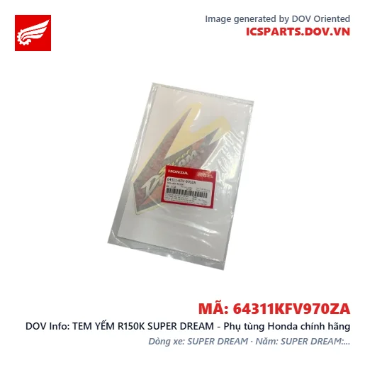TEM YẾM R150K SUPER DREAM - Phụ tùng Honda chính hãng